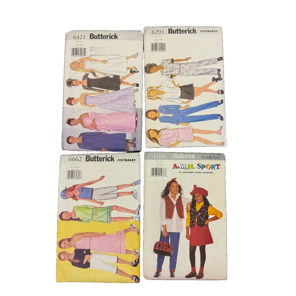 Lot of 4 Butterick Women's Sewing Patterns Set Vintage Collection